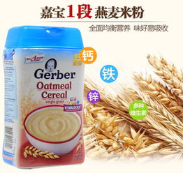 美国进口 Gerber 嘉宝 1段纯燕麦米粉 谷物米糊辅食 营养米粉227g